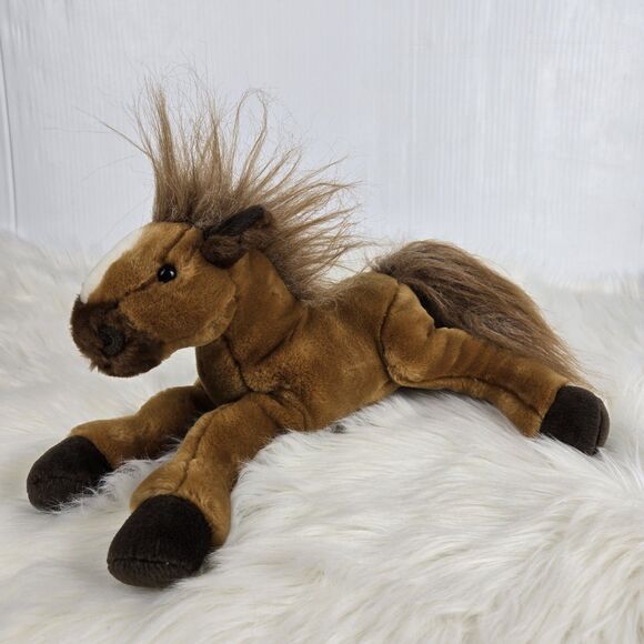 Vitntage 2000 Animal Alley Brown Horse Plush 12" Toys R Us Brown Mane Excellent - Picture 2 of 10
